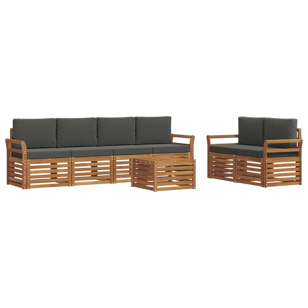 vidaXL Zestaw sof na zewnątrz z poduszką 7 pcs Naturalny i Antracytowy