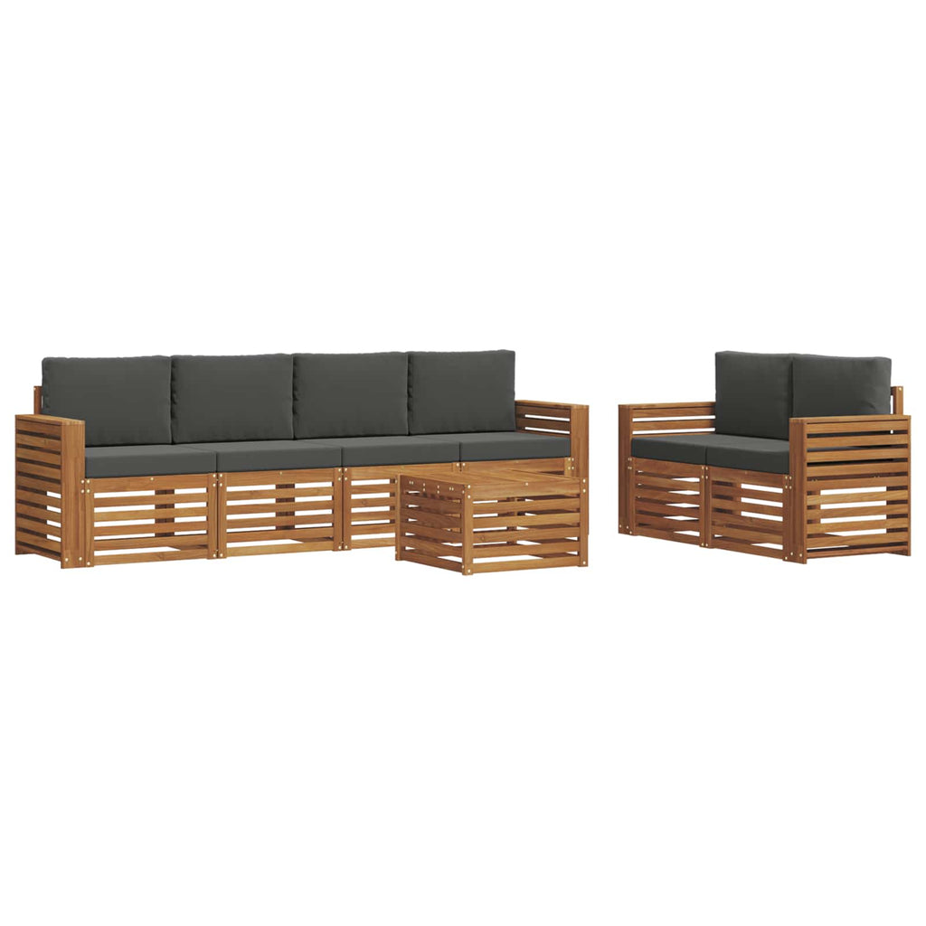 vidaXL Zestaw sof na zewnątrz z poduszką 7 pcs Naturalny i Antracytowy