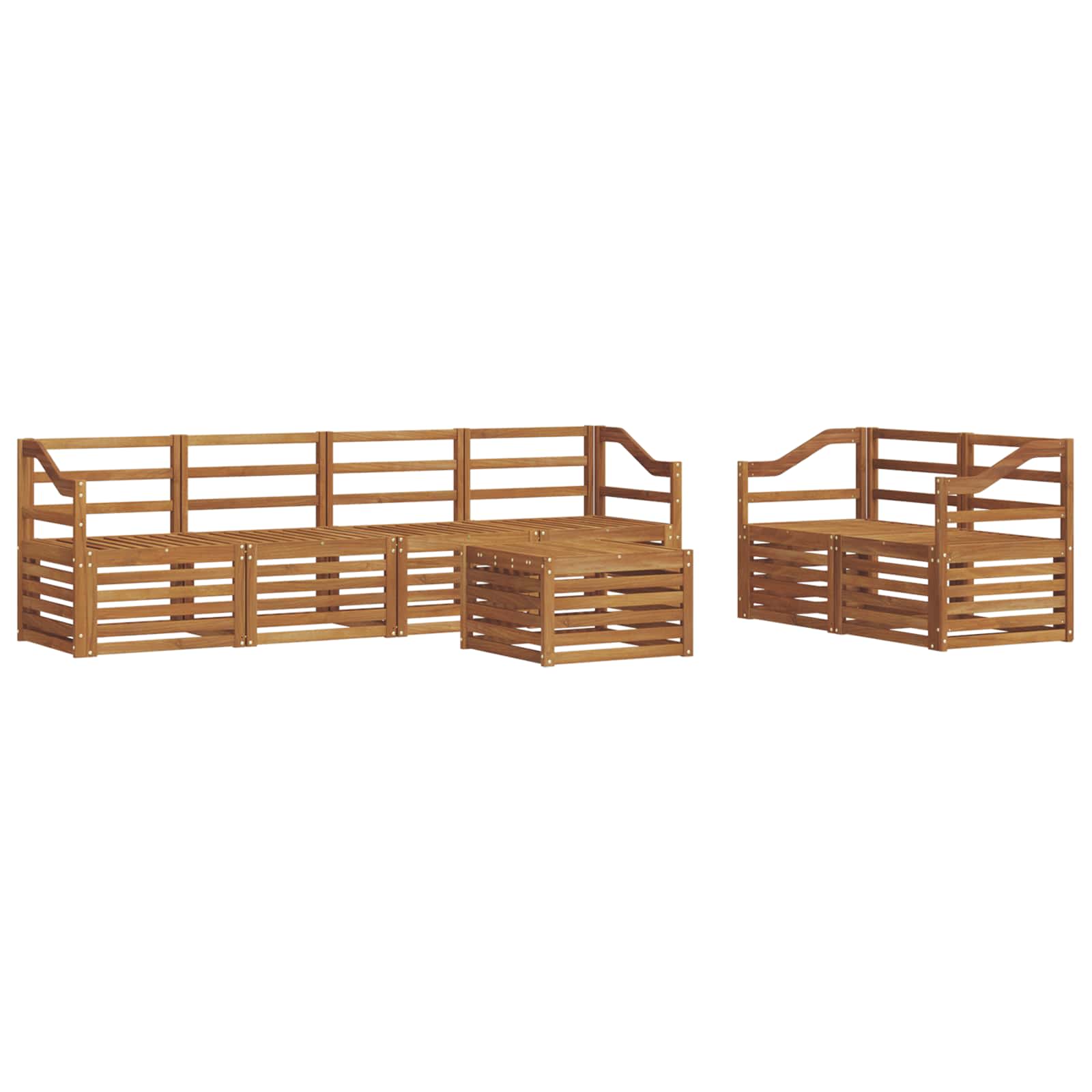 vidaXL Zestaw sof na zewnątrz 7 pcs Naturalny Lite Drewno Akacji