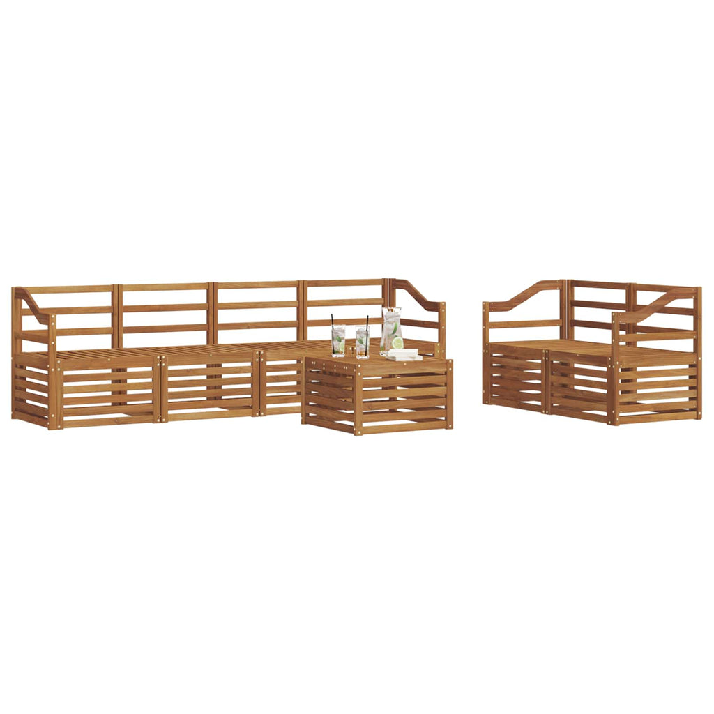 vidaXL Zestaw sof na zewnątrz 7 pcs Naturalny Lite Drewno Akacji