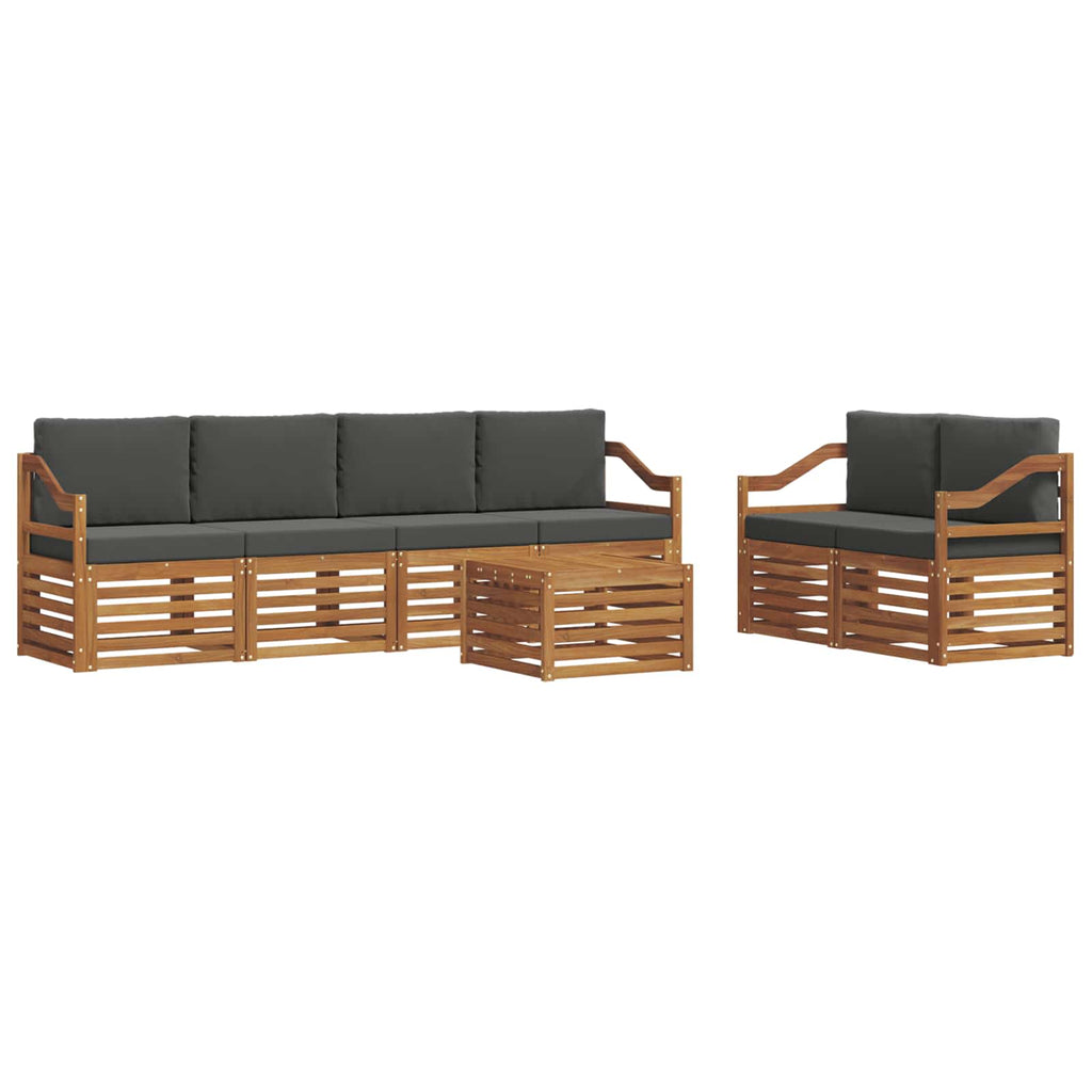 vidaXL Zestaw sof na zewnątrz z poduszką 7 pcs Naturalny i Antracytowy