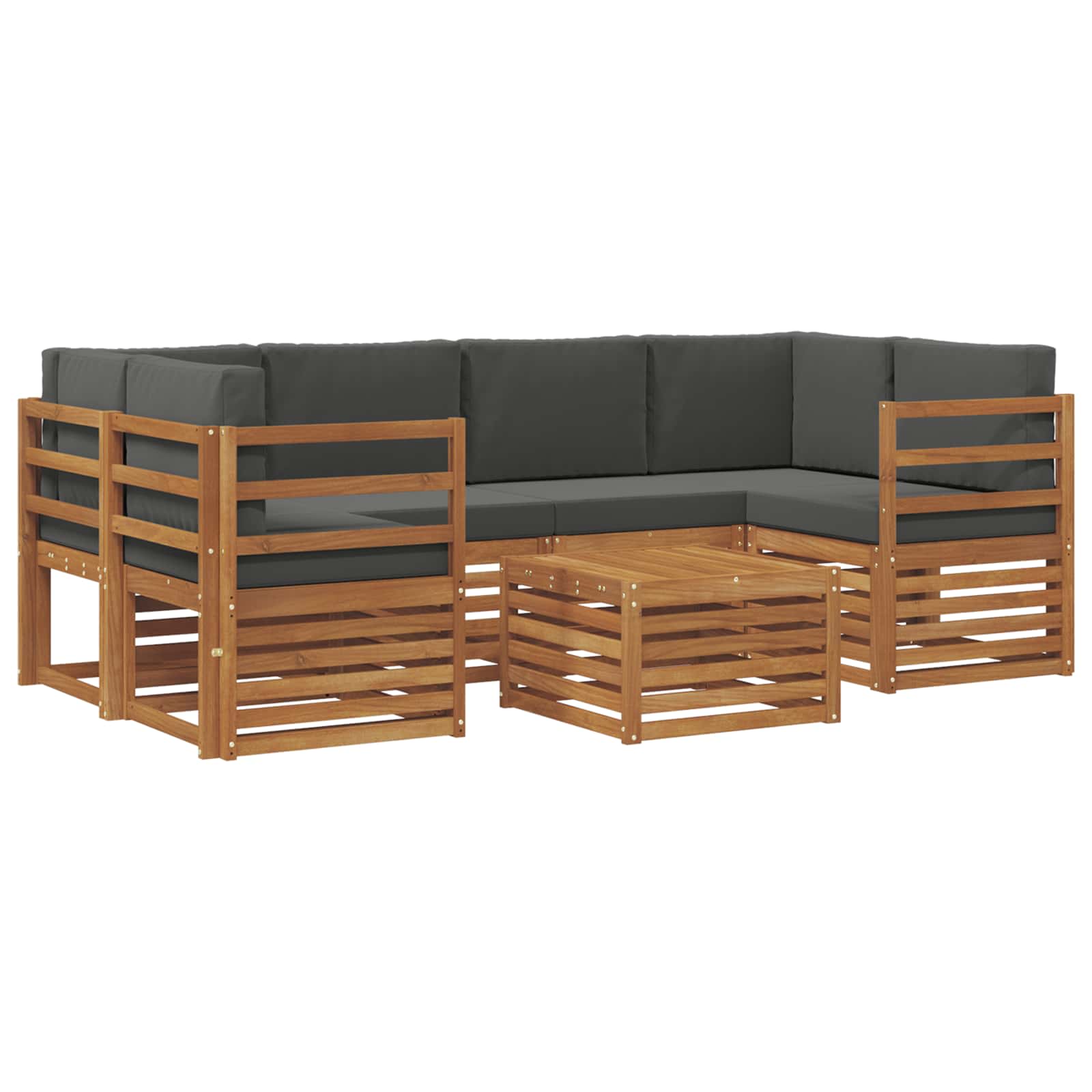 vidaXL Zestaw sof na zewnątrz z poduszką 7 pcs Naturalny i Antracytowy