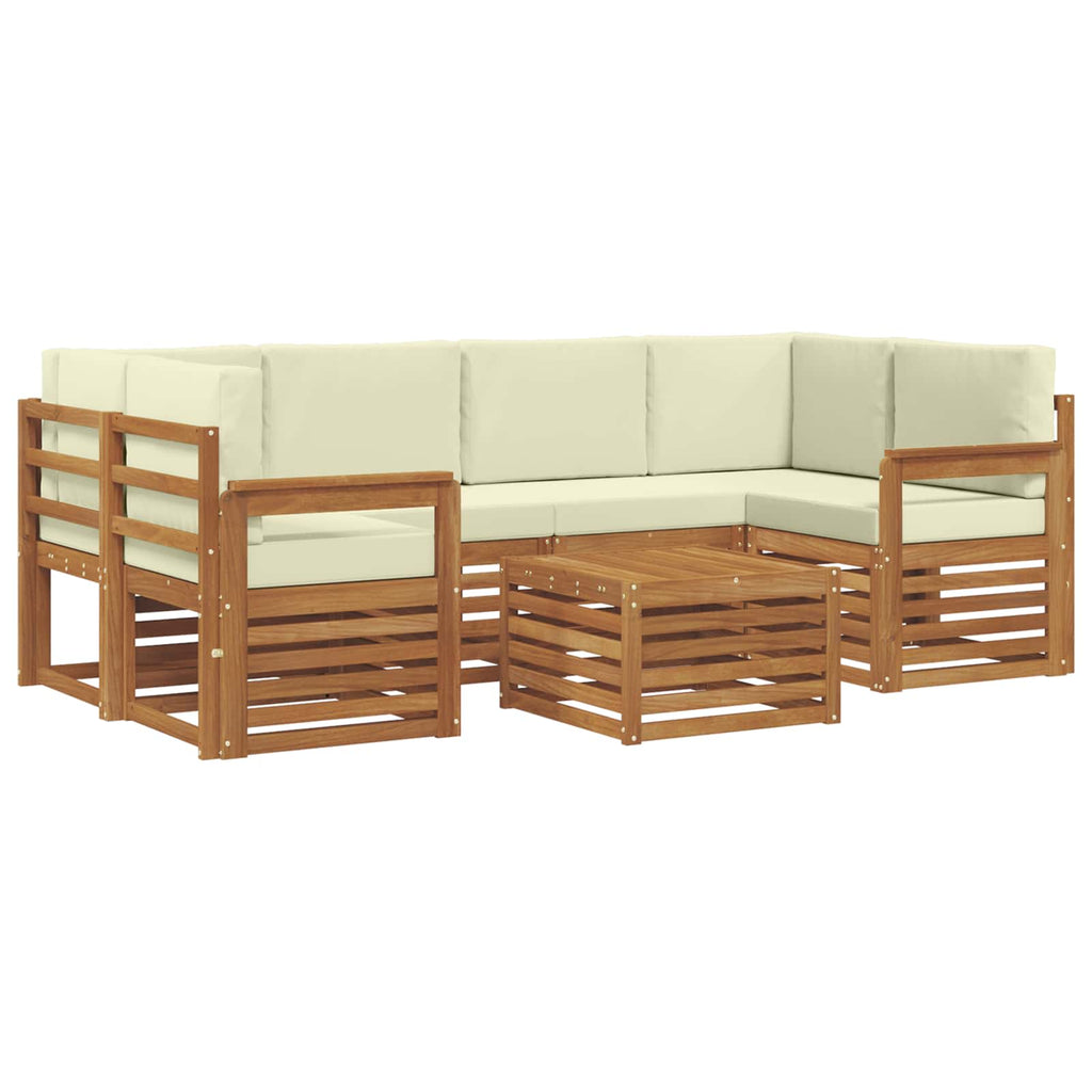 vidaXL Zestaw sof na zewnątrz z poduszką 7 pcs Naturalny i Kremowy
