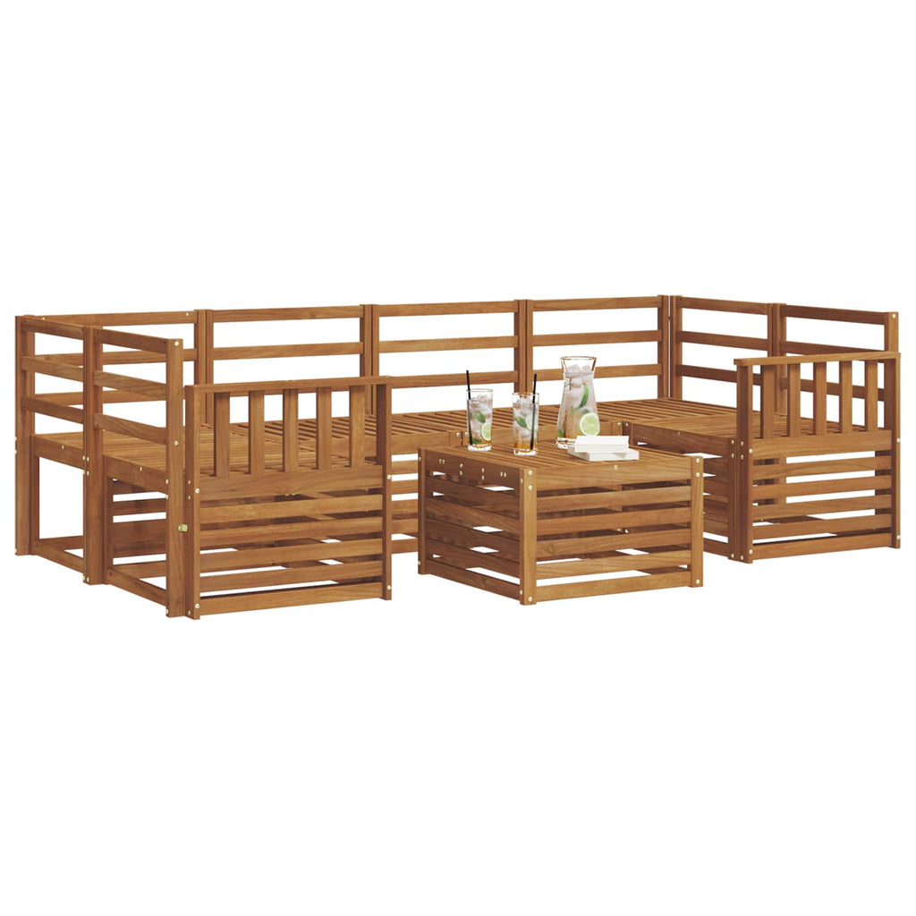 vidaXL Zestaw sof na zewnątrz 7 pcs Naturalny Lite Drewno Akacji