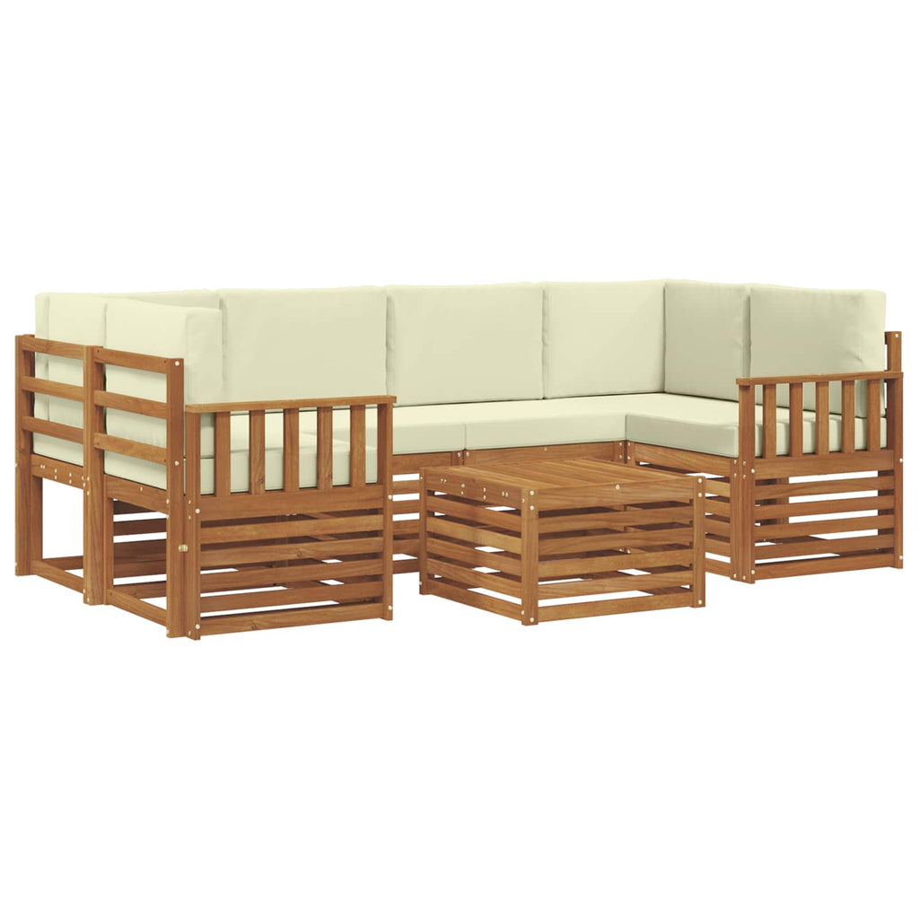vidaXL Zestaw sof na zewnątrz z poduszką 7 pcs Naturalny i Kremowy
