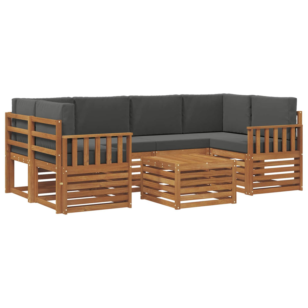 vidaXL Zestaw sof na zewnątrz z poduszką 7 pcs Naturalny i Antracytowy