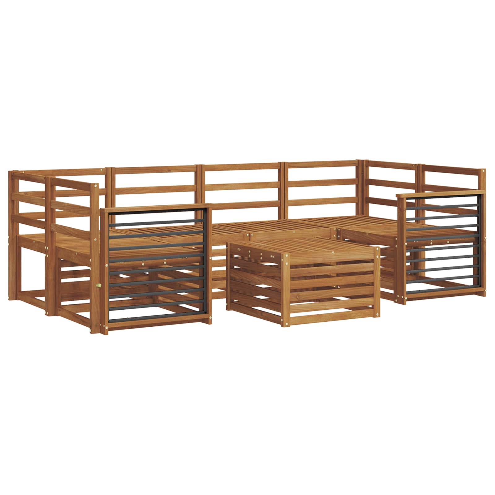 vidaXL Zestawy sof 7 pcs Naturalny Lite Drewno Akacji