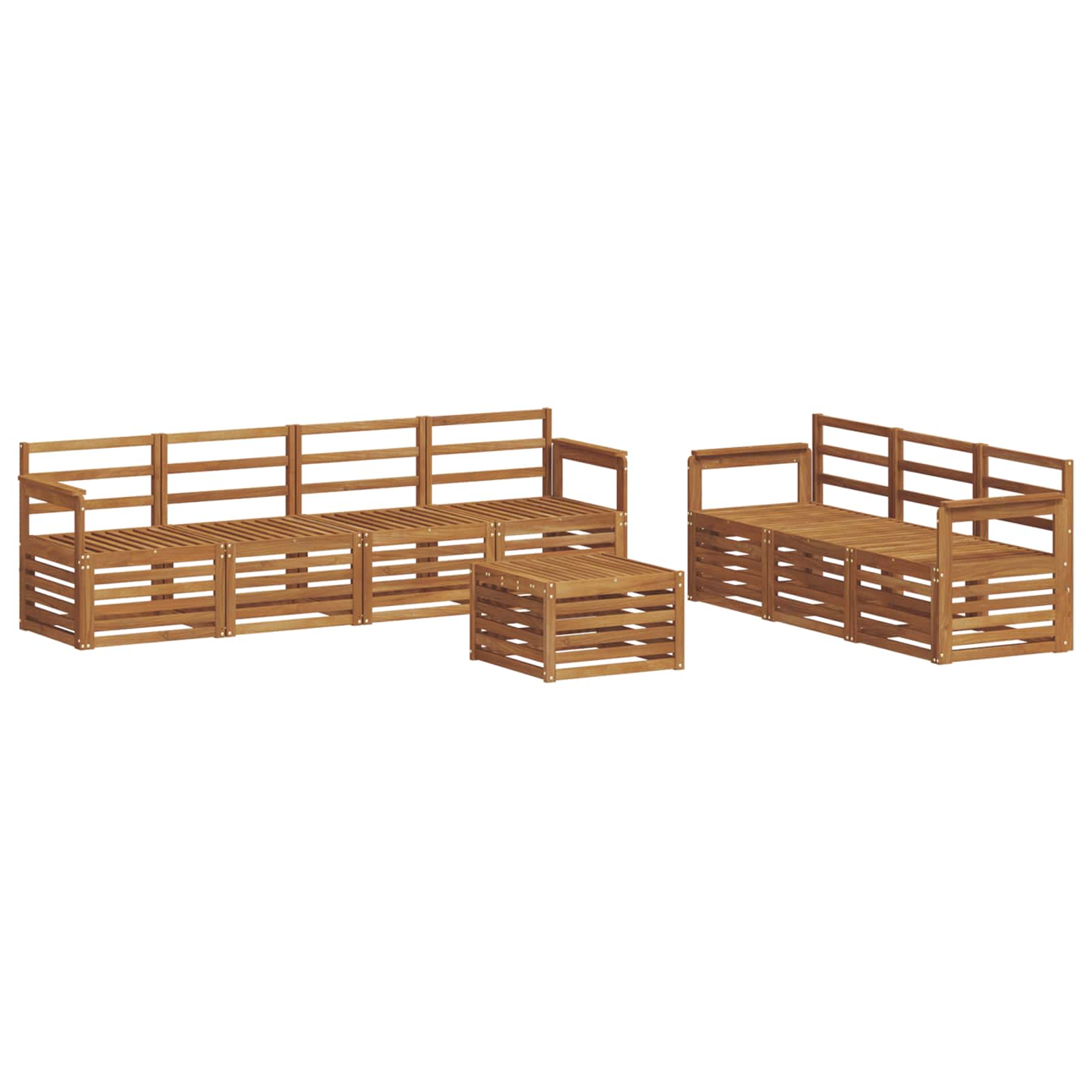 vidaXL Zestawy sof 8 pcs Naturalny Lite Drewno Akacji
