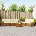 vidaXL Zestawy sof 8 pcs Naturalny i Kremowy Lite Drewno Akacji