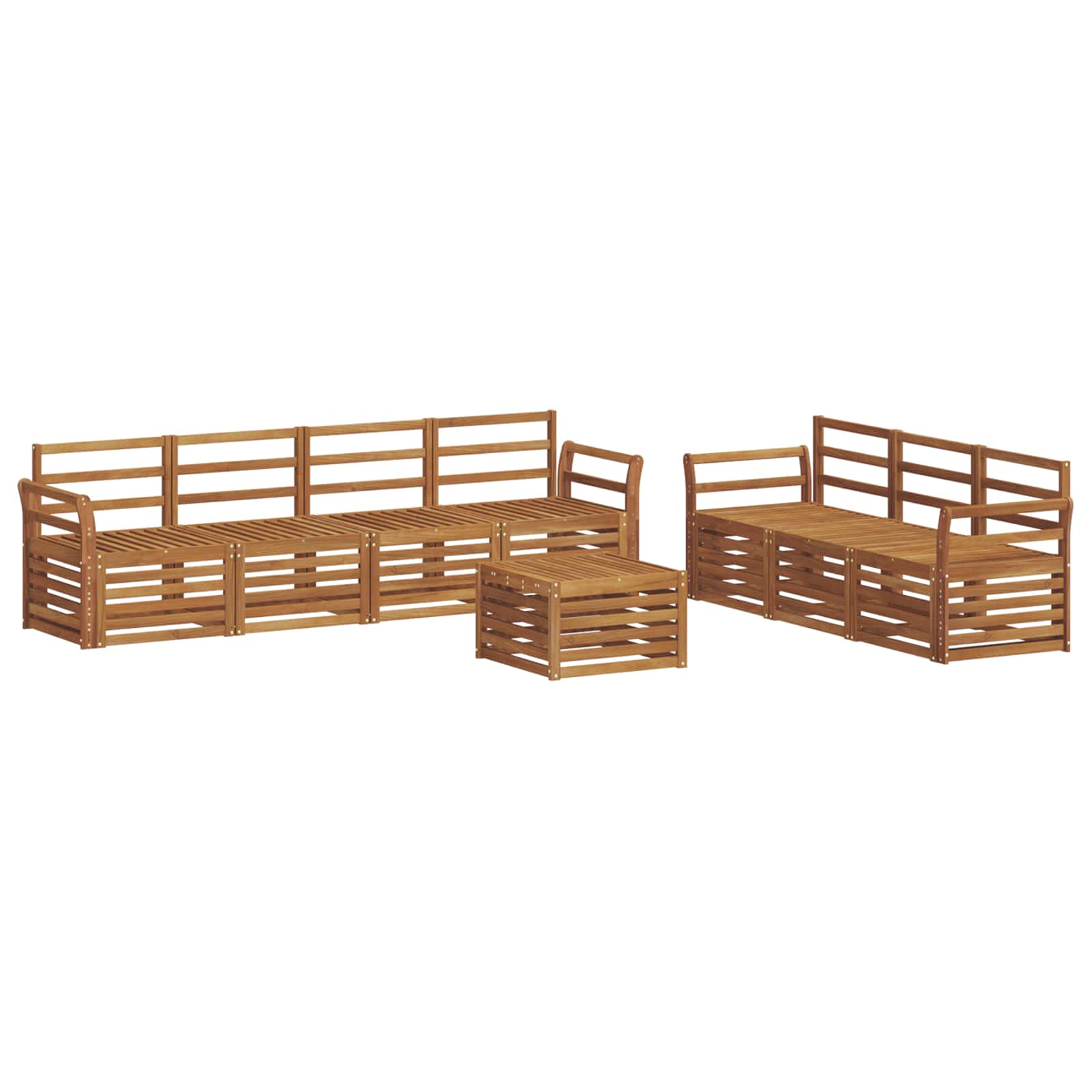 vidaXL Zestawy sof 8 pcs Naturalny Lite Drewno Akacji