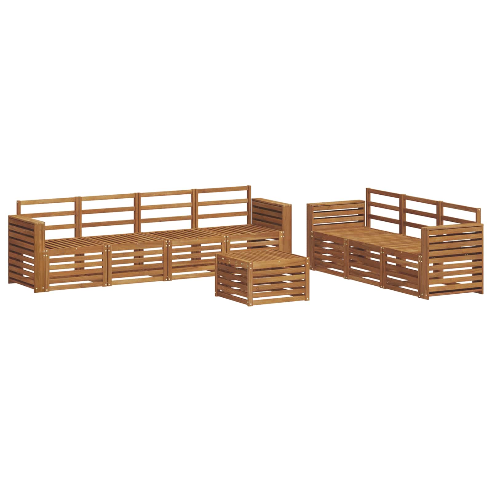 vidaXL Zestawy sof 8 pcs Naturalny Lite Drewno Akacji