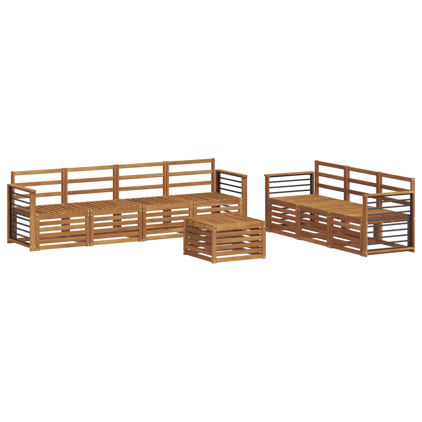 vidaXL Zestawy sof 8 pcs Naturalny Lite Drewno Akacji