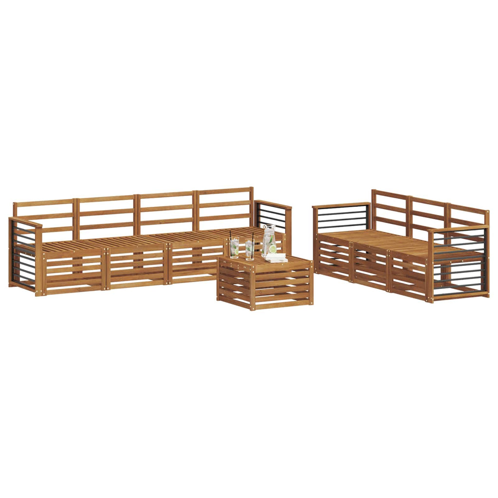 vidaXL Zestawy sof 8 pcs Naturalny Lite Drewno Akacji