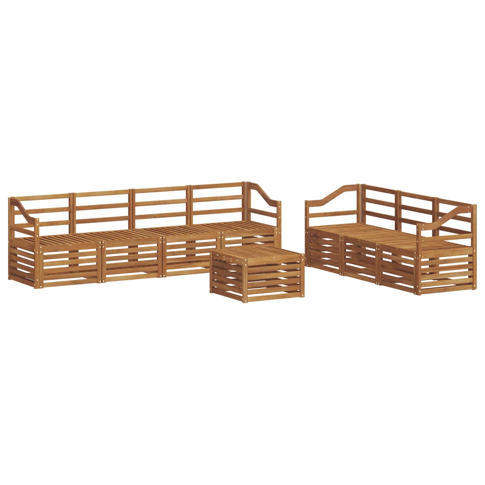 vidaXL Zestawy sof 8 pcs Naturalny Lite Drewno Akacji