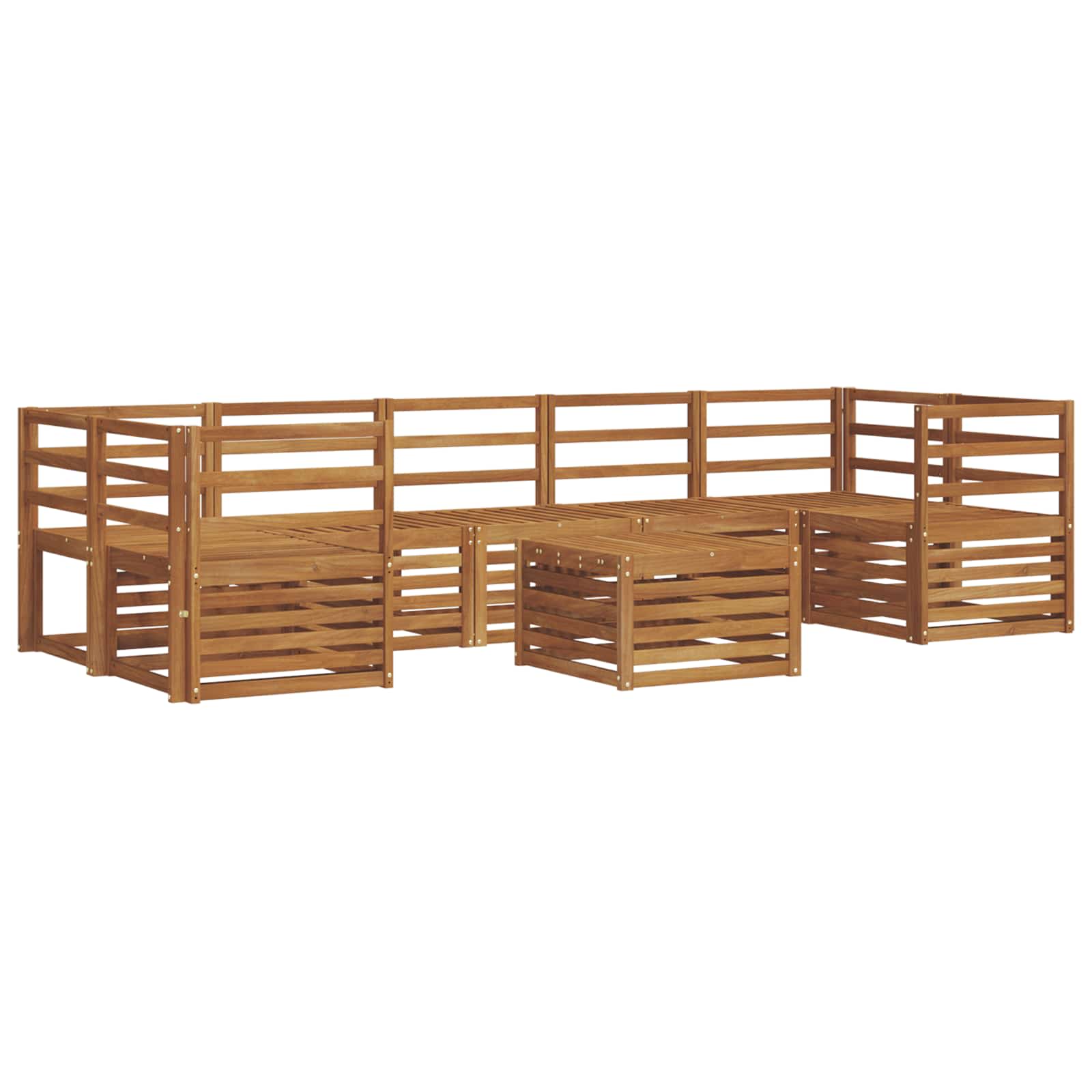 vidaXL Zestawy sof 8 pcs Naturalny Lite Drewno Akacji