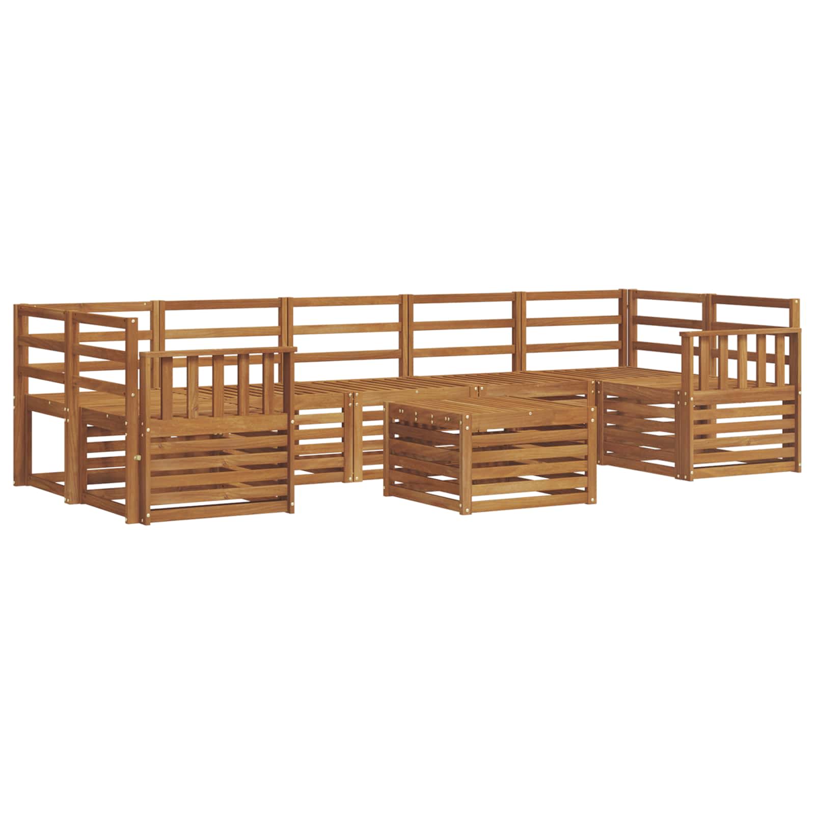 vidaXL Zestawy sof 8 pcs Naturalny Lite Drewno Akacji