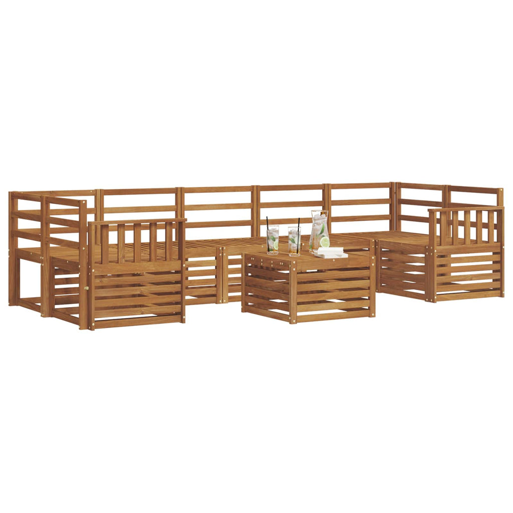 vidaXL Zestawy sof 8 pcs Naturalny Lite Drewno Akacji