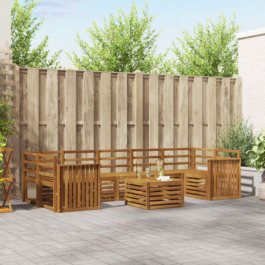 vidaXL Zestawy sof 8 pcs Naturalny Lite Drewno Akacji
