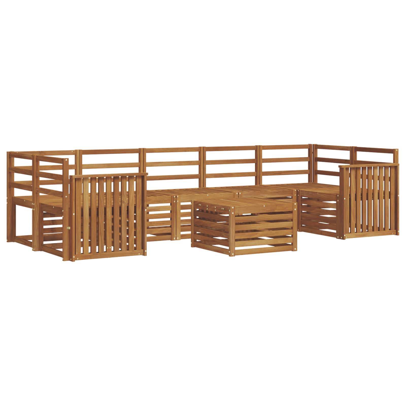vidaXL Zestawy sof 8 pcs Naturalny Lite Drewno Akacji