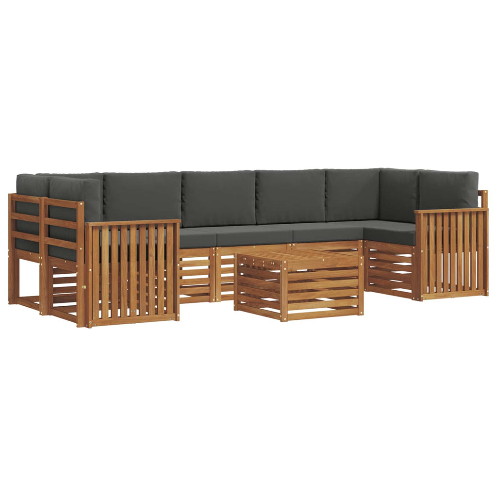 vidaXL Zestaw sof na zewnątrz z poduszką 8 pcs Naturalny i Antracytowy