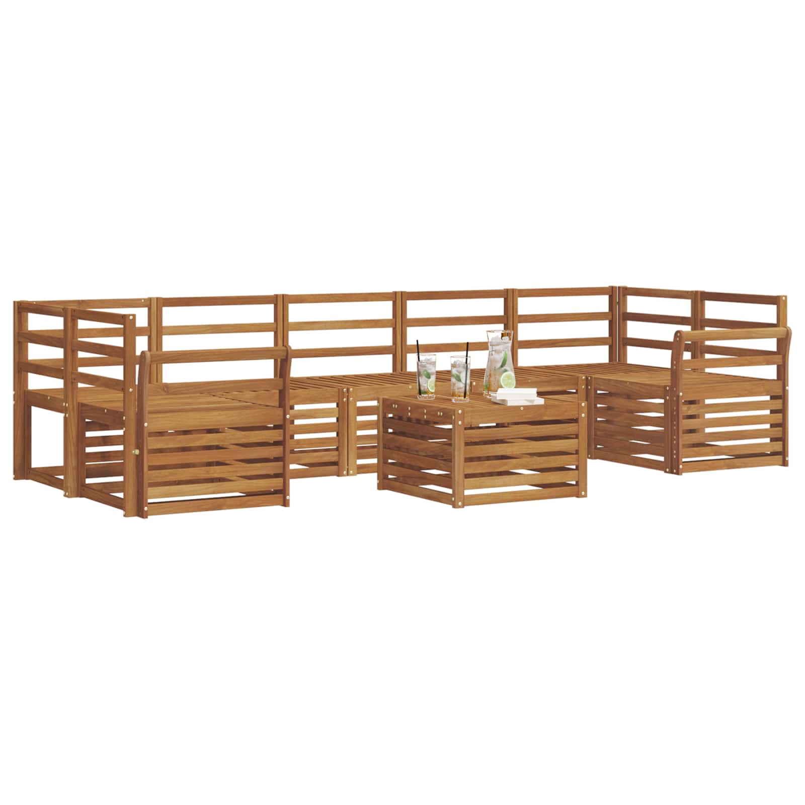vidaXL Zestawy sof Naturalny Lite Drewno Akacji