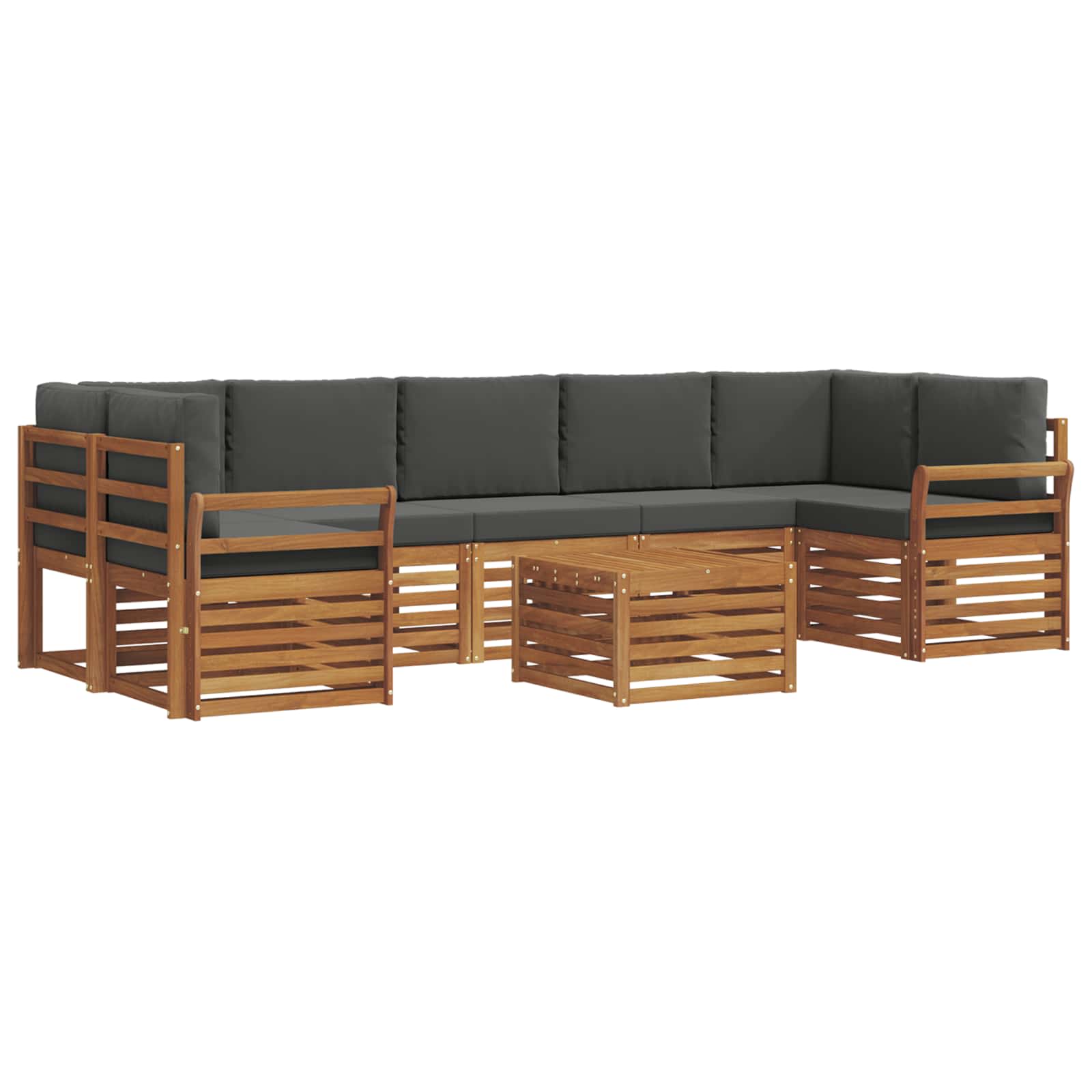 vidaXL Zestaw sof na zewnątrz z poduszką 8 pcs Naturalny i Antracytowy