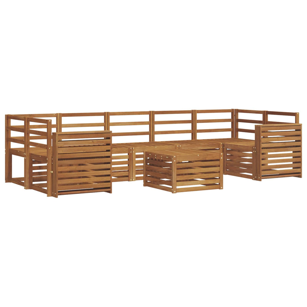 vidaXL Zestawy sof 8 pcs Naturalny Lite Drewno Akacji