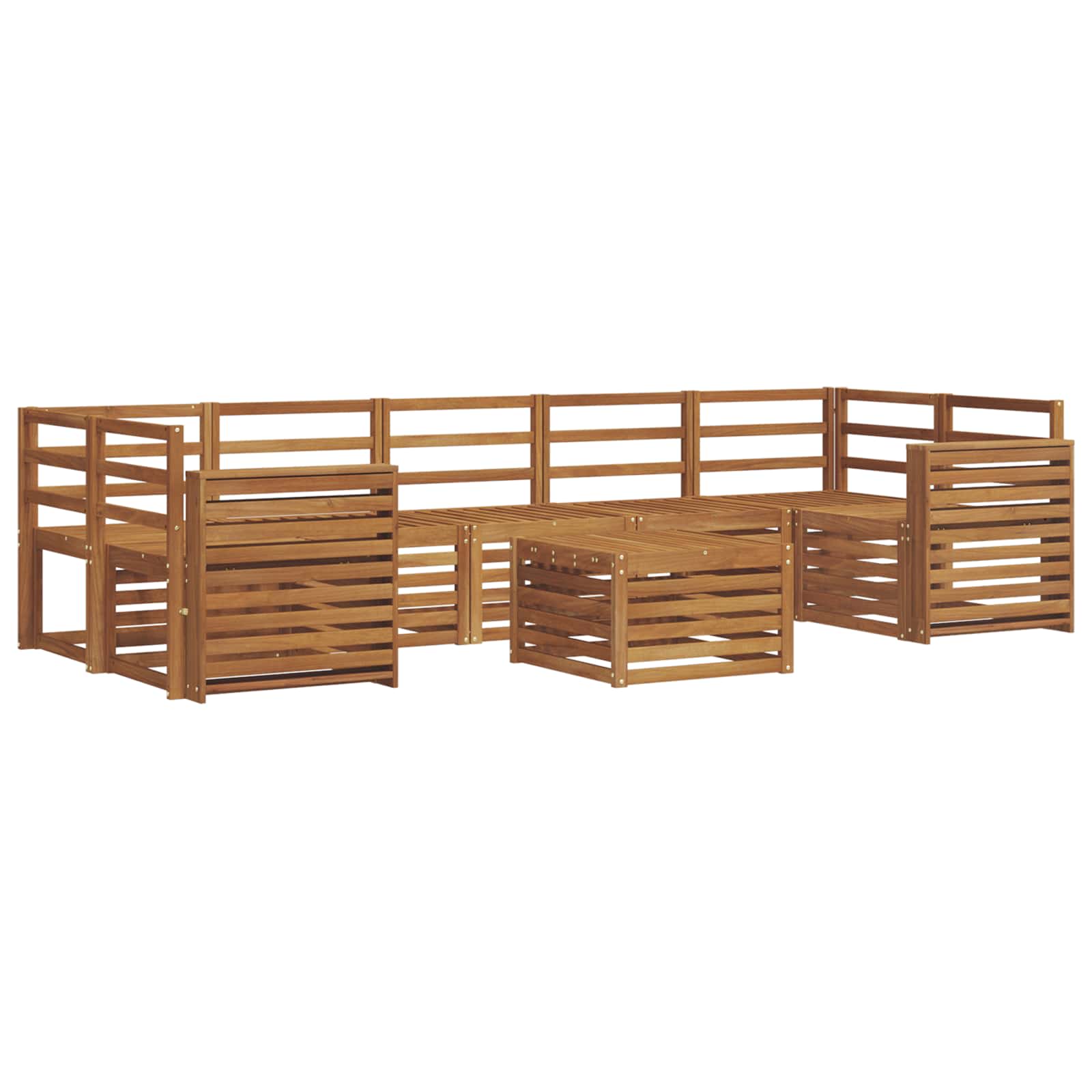 vidaXL Zestawy sof 8 pcs Naturalny Lite Drewno Akacji