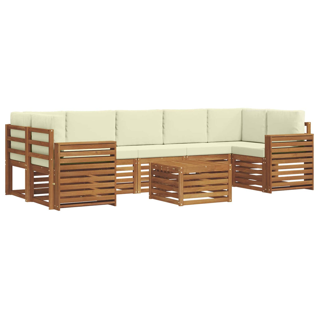 vidaXL Zestaw sof na zewnątrz z poduszką 8 pcs Naturalny i Kremowy