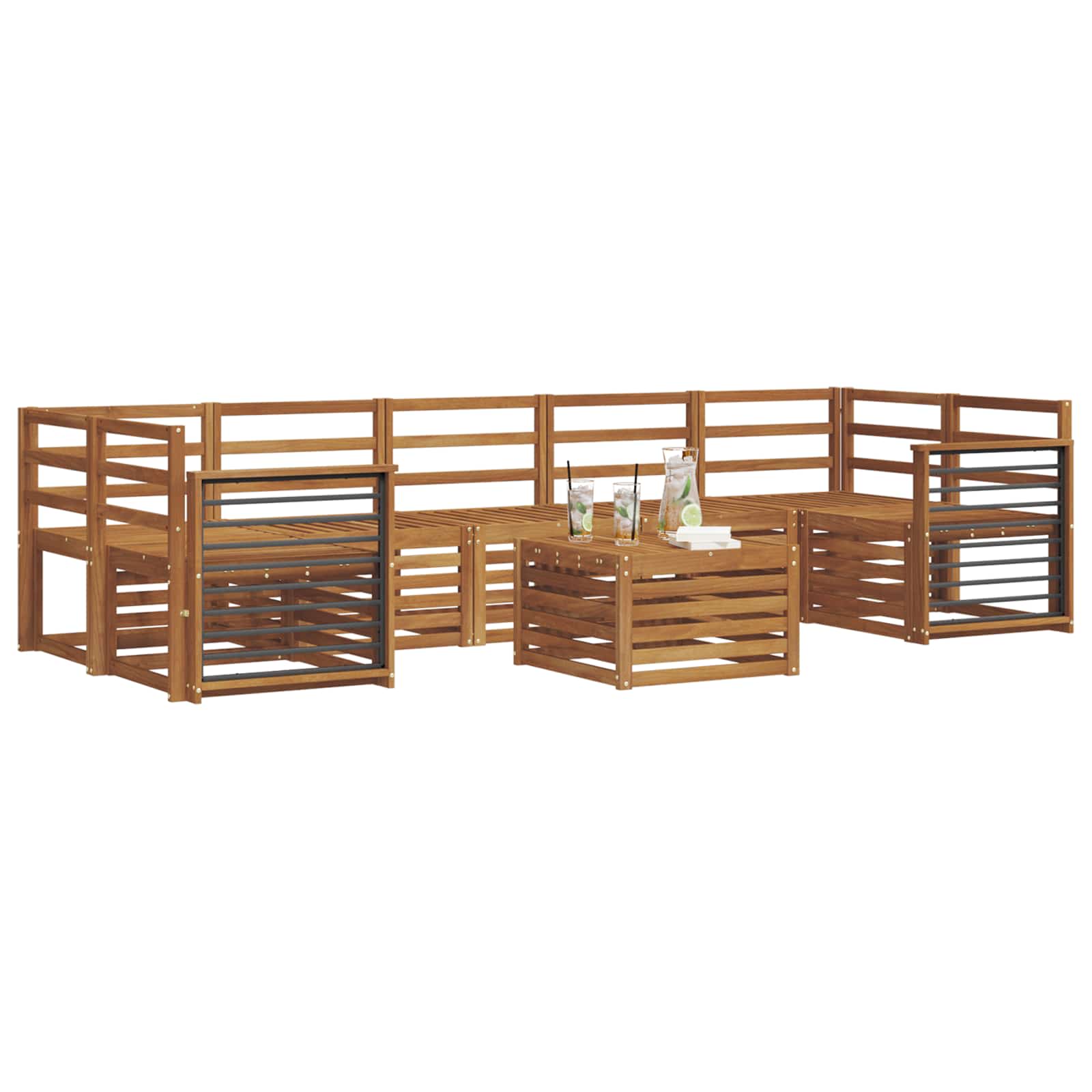 vidaXL Zestawy sof Naturalny Lite Drewno Akacji