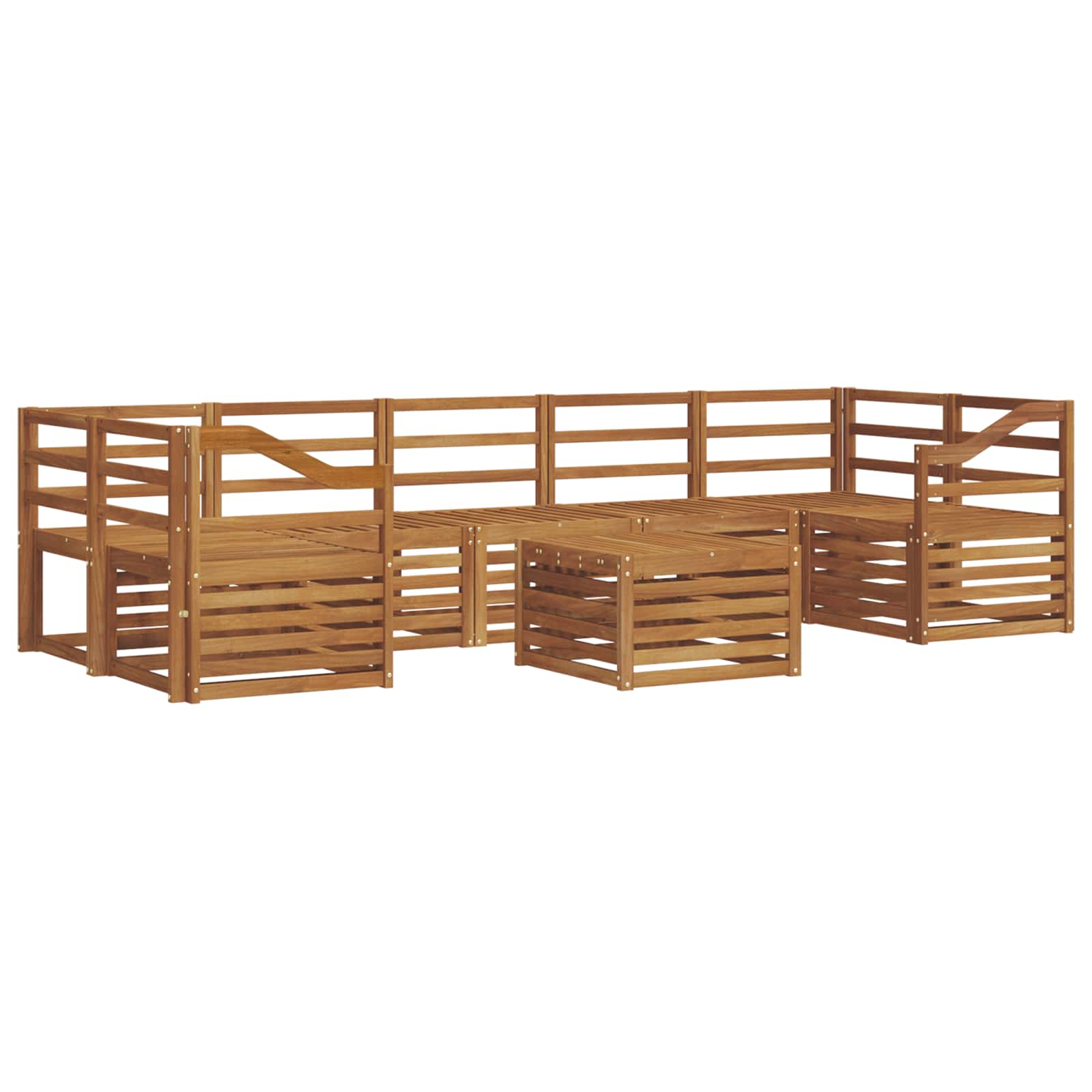 vidaXL Zestawy sof 8 pcs Naturalny Lite Drewno Akacji