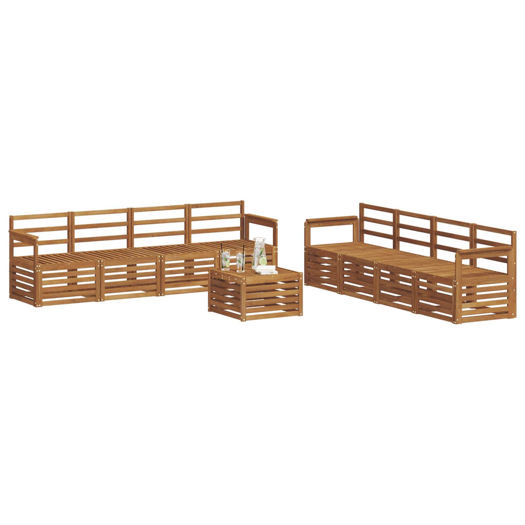 vidaXL Zestawy sof 9 pcs Naturalny Lite Drewno Akacji