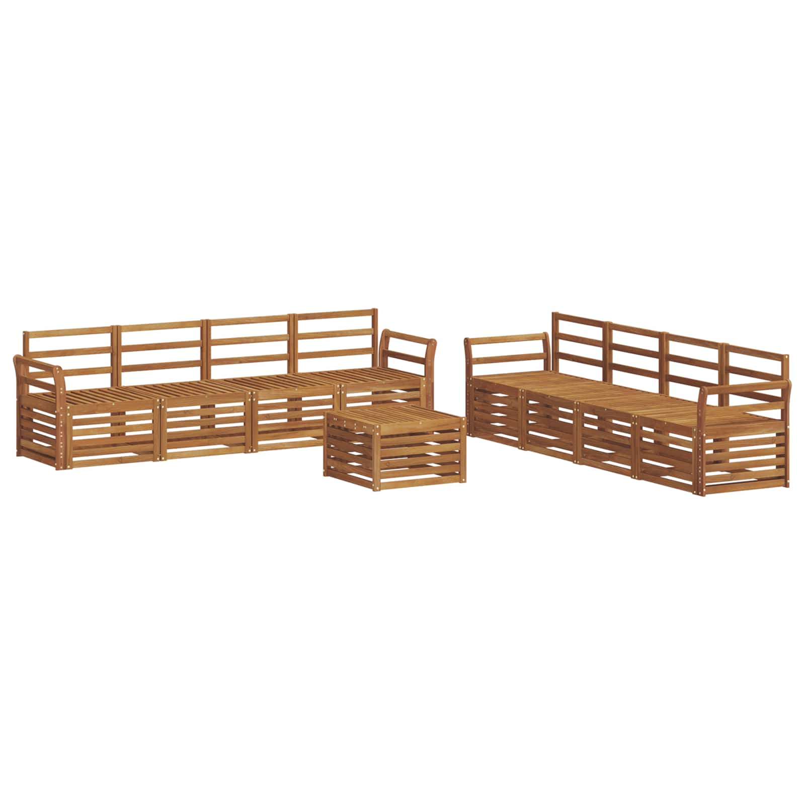 vidaXL Zestawy sof 9 pcs Naturalny Lite Drewno Akacji