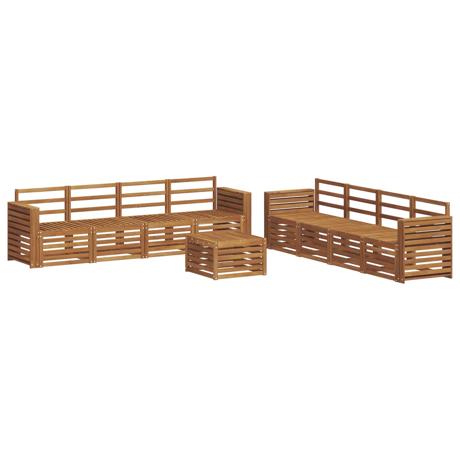 vidaXL Zestawy sof 9 pcs Naturalny Lite Drewno Akacji