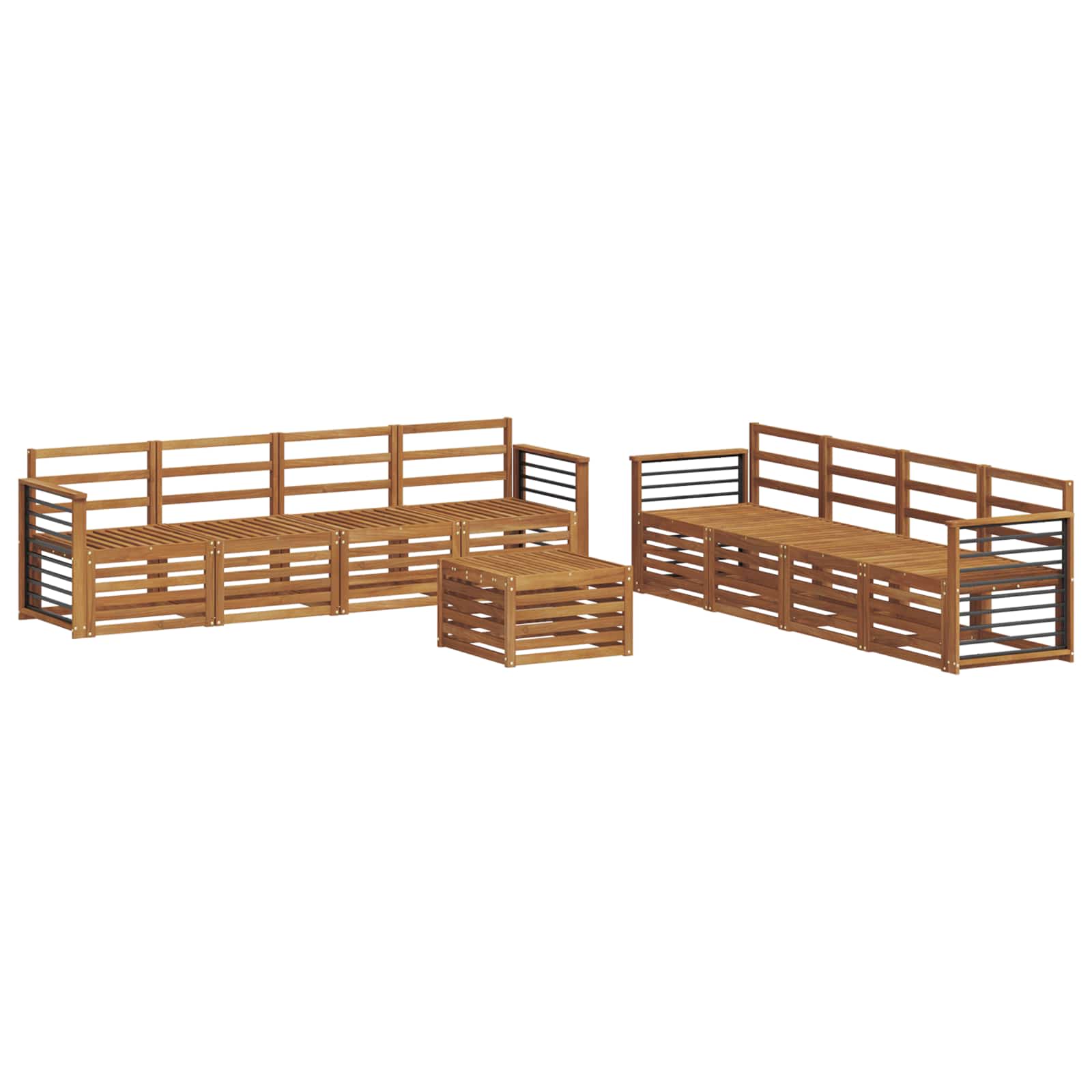 vidaXL Zestawy sof 9 pcs Naturalny Lite Drewno Akacji