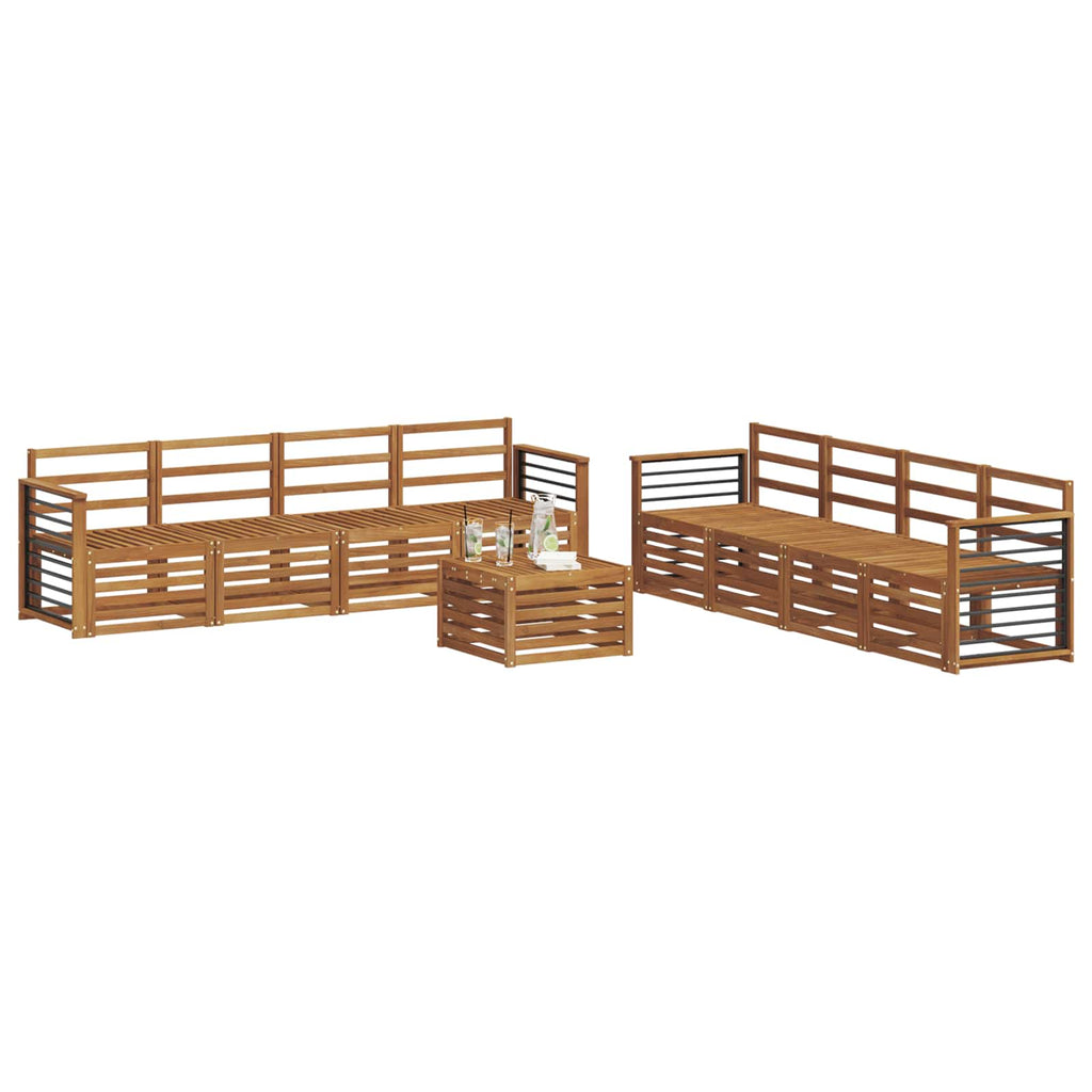 vidaXL Zestawy sof 9 pcs Naturalny Lite Drewno Akacji