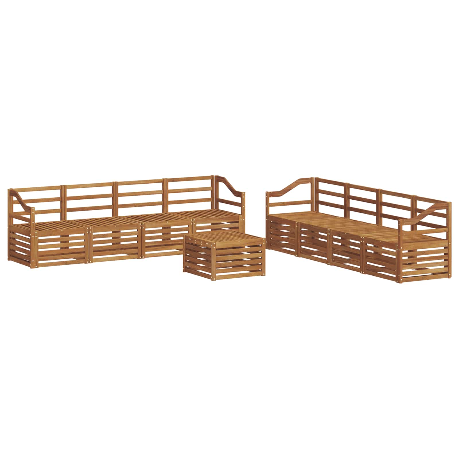 vidaXL Zestawy sof 9 pcs Naturalny Lite Drewno Akacji