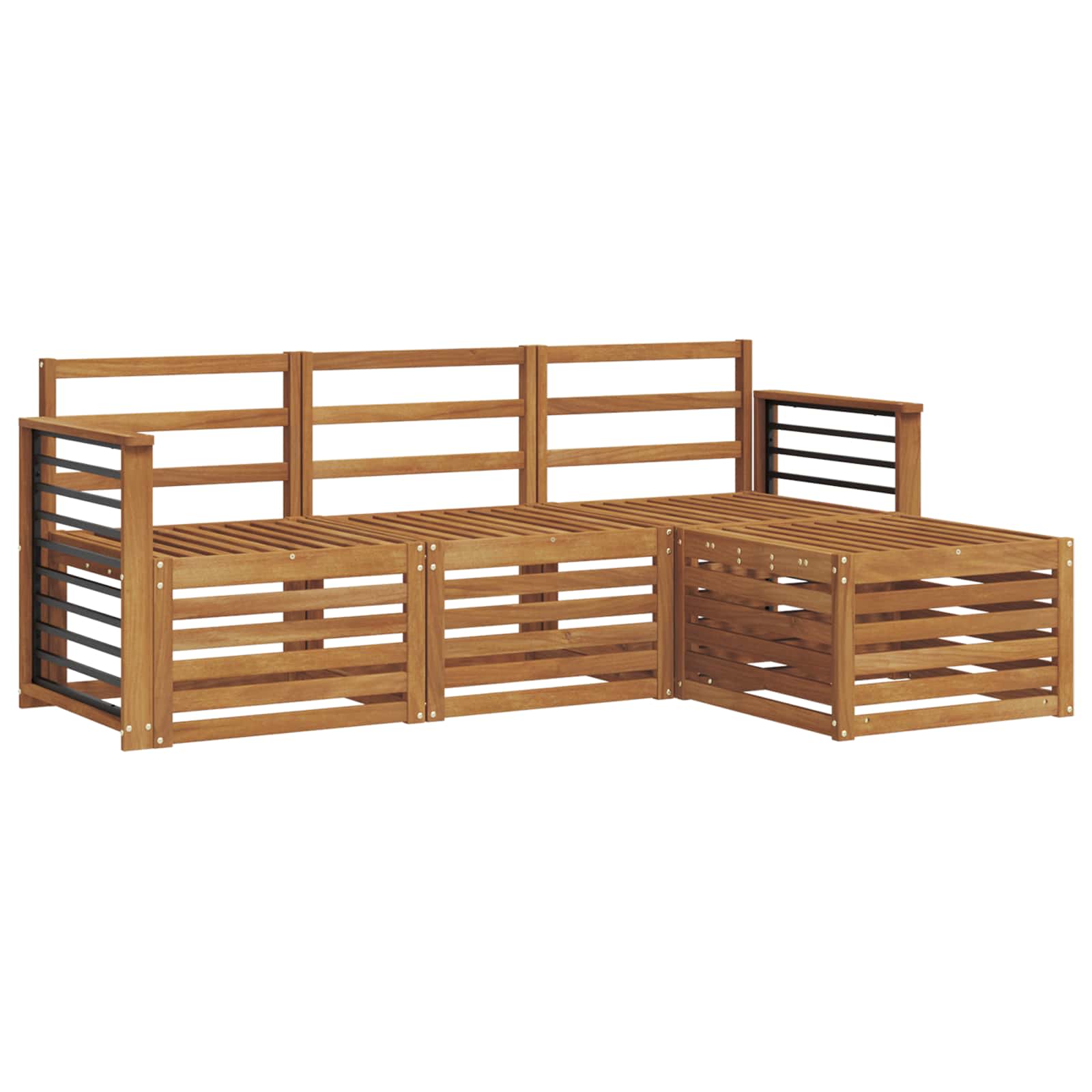 vidaXL Zestawy sof 4 pcs Naturalny Lite Drewno Akacji
