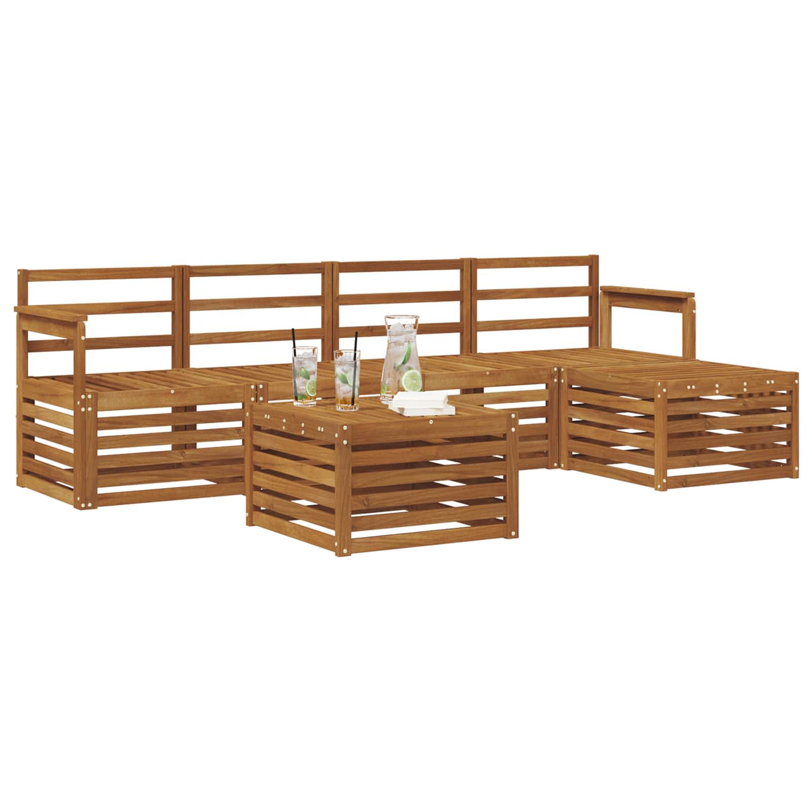 vidaXL Zestaw sof na zewnątrz 6 pcs Naturalny