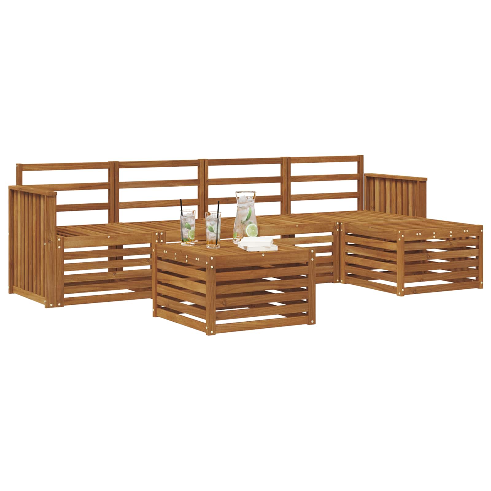 vidaXL Zestaw sof na zewnątrz 6 pcs Naturalny