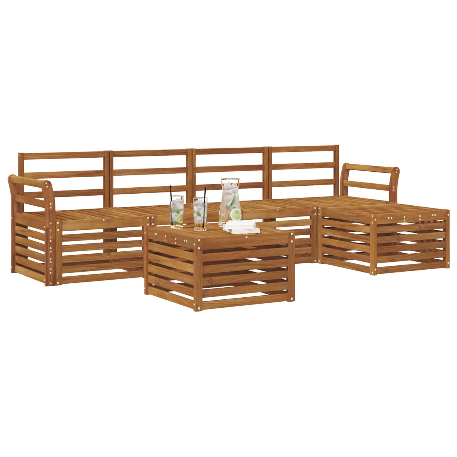 vidaXL Zestaw sof na zewnątrz 6 pcs Naturalny