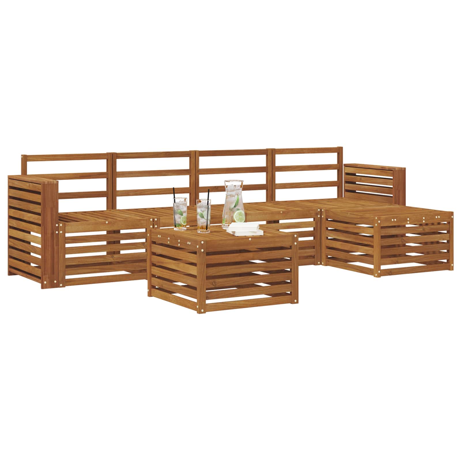 vidaXL Zestaw sof na zewnątrz 6 pcs Naturalny