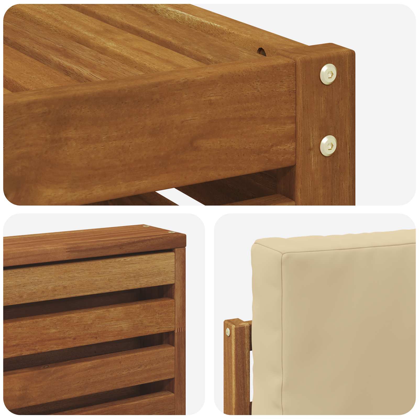 vidaXL Zestaw sof na zewnątrz z poduszką 6 pcs Naturalny i Beżowy
