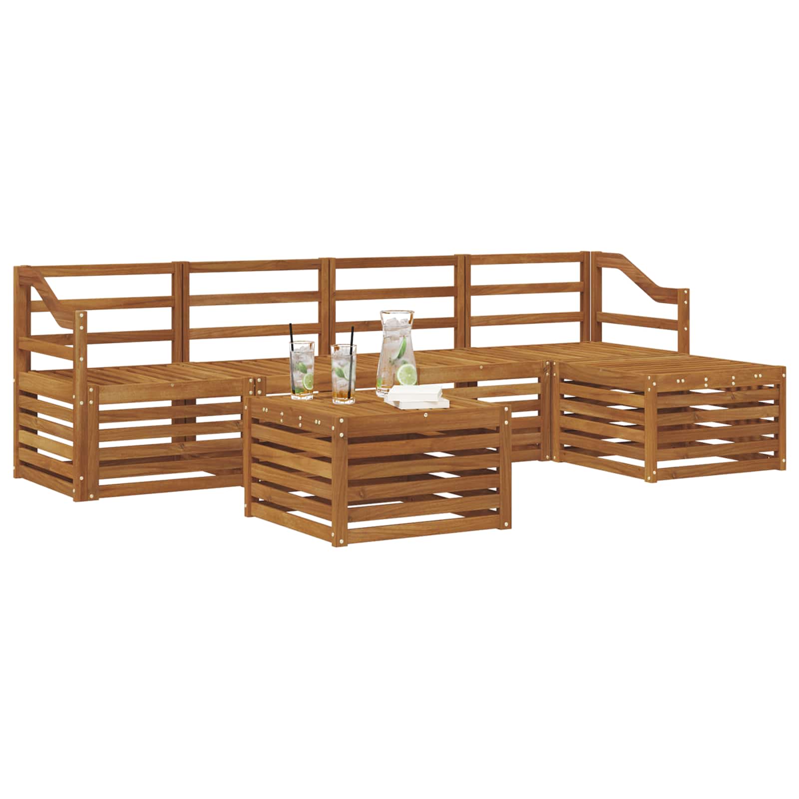 vidaXL Zestaw sof na zewnątrz 6 pcs Naturalny