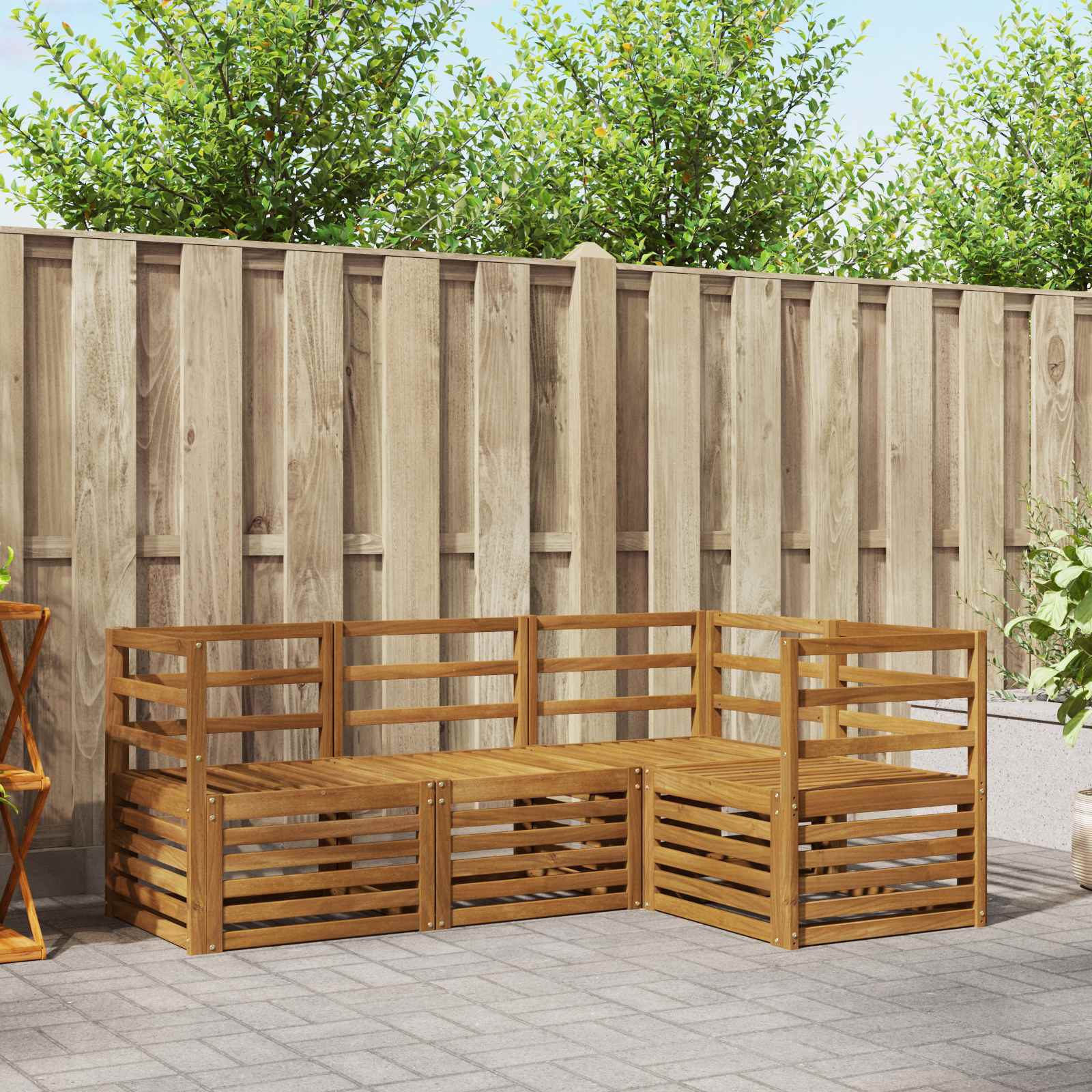 vidaXL Zestawy sof 4 pcs Naturalny Lite Drewno Akacji