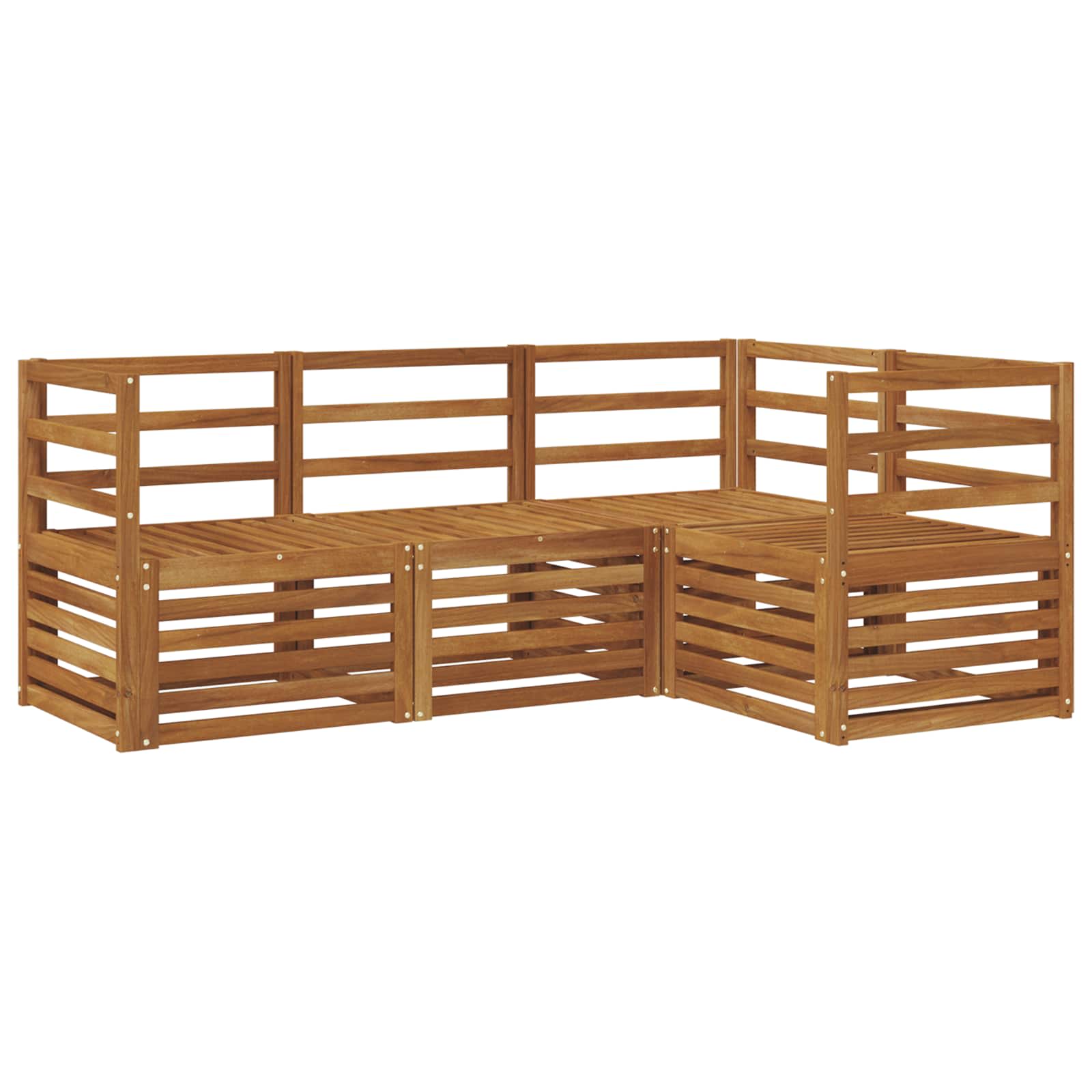 vidaXL Zestawy sof 4 pcs Naturalny Lite Drewno Akacji