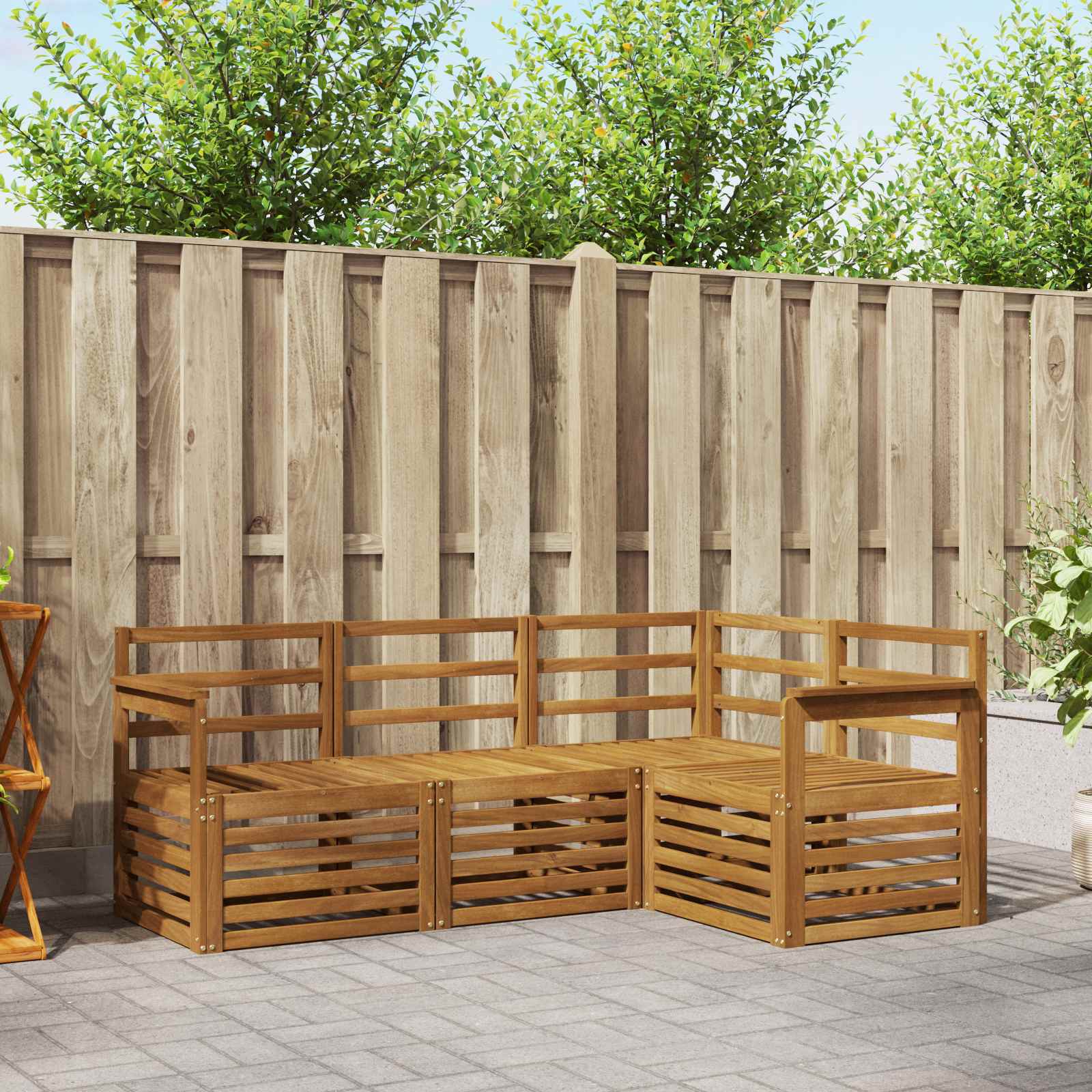 vidaXL Zestawy sof 4 pcs Naturalny Lite Drewno Akacji