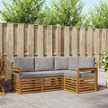 vidaXL Zestawy sof 4 pcs Naturalny i Jasny Szary Lite Drewno Akacji