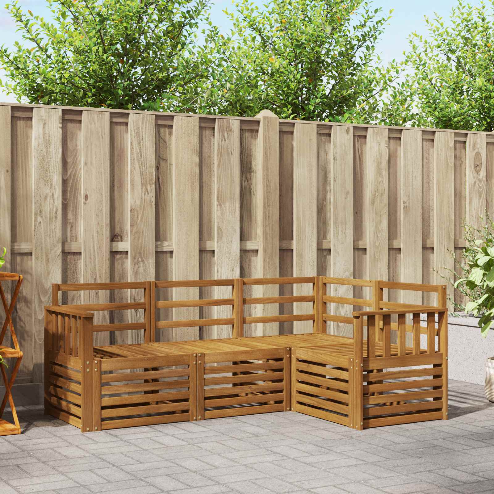 vidaXL Zestawy sof 4 pcs Naturalny Lite Drewno Akacji