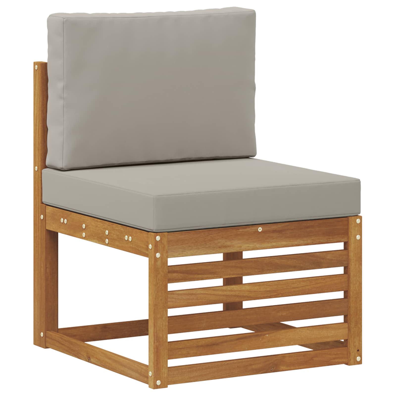 vidaXL Zestawy sof 4 pcs Naturalny i Jasny Szary Lite Drewno Akacji